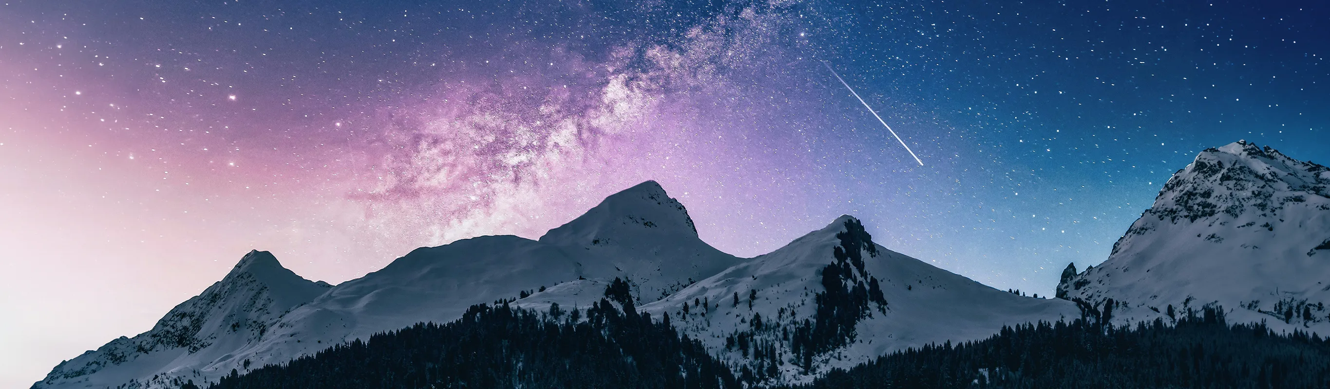 Galaxy of stars over a mountain sky